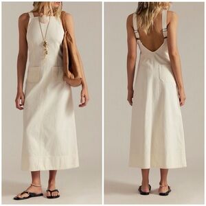 NWT Free People Dex Denim Midi Dress- Ecru, Small